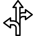 icon of 3 arrows going in different direction